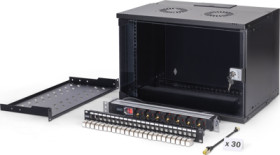 19 inch network kit, 7U, (H x W x D) 370 x 540 x 400 mm, IP20, black, DN-49203-SET