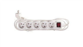 Przedłużacz Z Wyłącznikiem 5-Gniazd Z/U 2M /H05vv-F 3G1/ Biały P1512