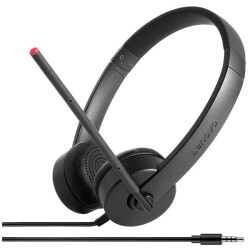 Lenovo 4XD0K25030 Stereo Analog Headset Wired Head-band Office/Call center Blac