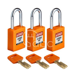Kłódka LOTO SafeKey nylonowa, szekla stalowa 38 mm, pomarańczowa (3 szt.),...