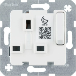 Mechanizm gniazda standard Brytyjski z łącznikiem i przesłonami styków biały połysk B.Kwadrat 53420219