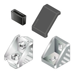 Zaślepka wspornika narożnego Szary Przykrywka PP pasujący profil 20 x 20