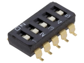 Przełącznik DIP-SWITCH Ilość sekcji 5 ON-OFF 0,025A/24VDC A6S-5101-H