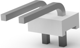 Pin header, 2 pole, pitch 3.96 mm, straight, natural, 640385-2