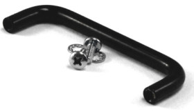 Handle, straight, steel, (W x H x D) 77 x 24 x 6 mm, black, 1427P1BK-1