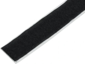 Taśma rzepowa 1-stronna z klejem 20mm czarna - PĘTELKA