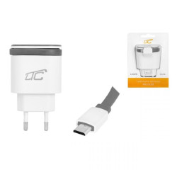 ŁADOWARKA SIECIOWA USB micro + 2x USB 2000mA LXG276
