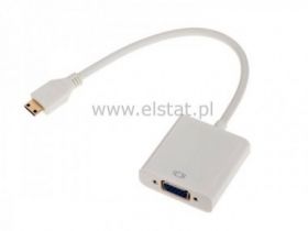Złącze adapter wt. MINI HDMI do VGA+ AUDIO biały