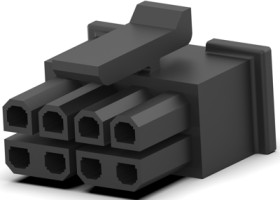 Socket housing, 8 pole, pitch 3 mm, straight, black, 2204748-4