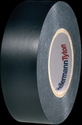 Insulation tape, 19 x 0.15 mm, self-extinguishing, PVC, black, 25 m, 710-00126