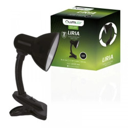 Lampka Biurkowa Stołowa Regulowana LIRIA Szkolna Nocna E27 Klips Czarna LUMILED