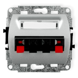 TREND Gniazdo głośnikowe podwójne srebrny 5GG-2