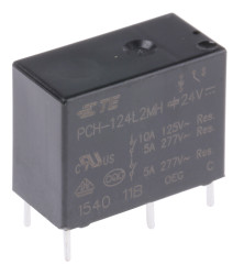 Przekaźnik mocy 24V dc SPST TE Connectivity, montaż PCB 2800Ω Otwór przezierny