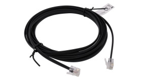 Telephone cable, RJ12-RJ12, 6m, black