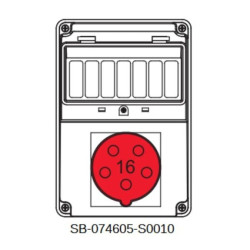 Rozdzielnica 5x16A INA=16A IP54 SB-074605-S0010-54