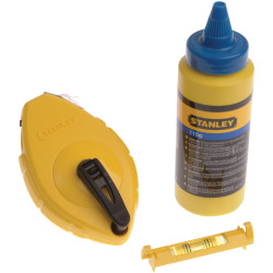 Stanley 0-47-443 Chalk Line 30m Blue Chalk &amp; Level
