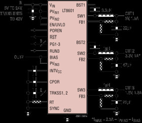 42V Triple Monolithic Synchronous Step-Down Regulator