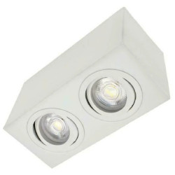 Oprawa PIAZZA podwójna biała piaskowana sufitowa natynkowa