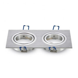 Oprawa punktowa Oczko 2xGU10 IP20 Kwadratowa Aluminiowa Szczotkowana 3608