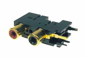 Gniazdo 2x RCA do druku - pionowe