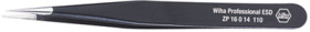 ESD precision tweezers, uninsulated, antimagnetic, chrome-nickel-stainless steel, 110 mm, ZP16014110