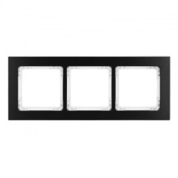 DECO Ramka uniwersalna potrójna - aluminium szczotkowane (ramka: czarna spód: biały) 12-0-DRA-3