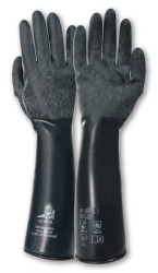 Rękawice robocze rozmiar: 8 materiał: Butyl zastosowanie: Odporność na działanie substancji chemicznych