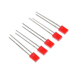 DIODA LED PROSTOKĄTNA 2x5 CZERWONA 30mcd 160st