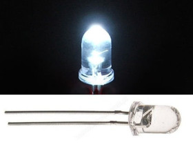 Dioda LED 5mm biała WI=5500-6000K L5WC8000A 18000mcd Vf=3.2-3.4V;RoHS