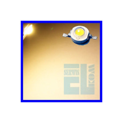 DIODA LED POWER 1W BIAŁA 145lm CIEPLA 3100K 125st ALS-P1000mW