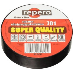 TAŚMA IZOLACYJNA REPERO 701 CZARNA 19MMX20M