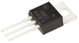 onsemi Regulator napięcia 8 V TO-220 3-pinowy Liniowy Otwór przelotowy wyjścia: 5 1 A Stały MC7808CTG