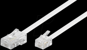 6p4c plug to 8p4c plug, 6 m, white