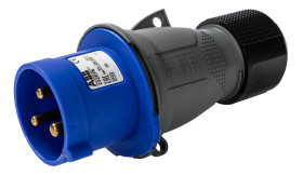 Złącze przemysłowe - zasilające 32A Wtyczka 230 V 2P + E Męski Amphenol Industrial Niebieski Montaż na kablu IP44
