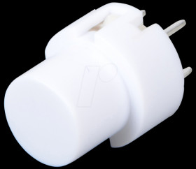 Push button, switching voltage: 100 V, round, white