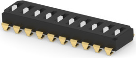 DIP switche, Off-On, 10 pole, straight, 0.025 A/24 VDC, 2-2319847-0