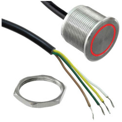 Bulgin MPZI022/F/RD/24 Pushbutton Red Round Momentary Switch 24V