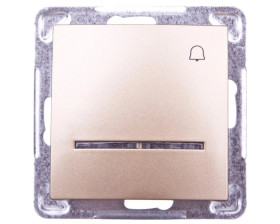 IMPRESJA Przycisk /dzwonek/ z podświetleniem złoty metalik ŁP-6YS/m/28