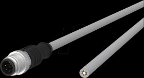 142MKA10100 Sensor cables, M12, 8-pin, plug > open end, 10 m