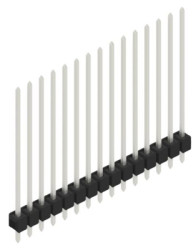 Pin header, 15 pole, pitch 2.54 mm, straight, black, 10049006