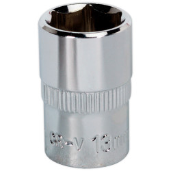 Sealey SP3813 Walldrive&#xAE; Socket 13mm 3/8&quot;sq Drive Fully Polished