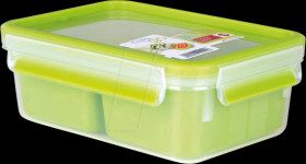 518102 EMSA CLIP &amp; GO lunchbox, transparent/green, 0.55 l