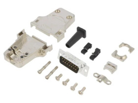 DTZF-LJSRG-15MSSL D-Sub męskie proste lutowanie na przewód gold flash PIN 15