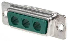 Złącze D-Sub 3-pinowe Męski Kątowe Montaż na panelu Złoto na niklu