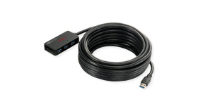 Roline 4-Portowy Koncentrator Usb 3.2 Gen 1 Z Repeaterem, Czarny, 10 M