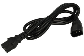 Kabel; przedłużacz; AK-PC-03C; gniazdo IEC C13 IBM proste; wtyk IEC C14 IBM prosty; 1,8m; czarny; 3 żyły; 0,75mm2; Akyga; PVC; o