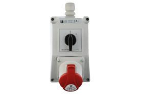 Zestaw instalacyjny z gniazdem 16A 5P (0-1) czerwony ZI02R211