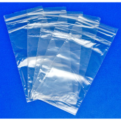 RVFM GL08 Self Seal Mini Grip Plain Polythene Bags 75 x 190mm 160 Gauge -Pk100
