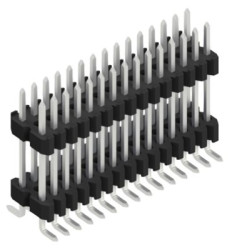 Pin header, 30 pole, pitch 1.27 mm, angled, black, SLVW11SMD10230Z