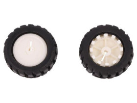 DF-FIT0085 Koło biały, czarny Oś: nacięcie D na wcisk Ø: 42mm W: 19mm 2szt.